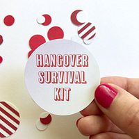 Sweet Thymes 40 Hangover Survival Kit Sticker | Round Circle Sticker Recovery Bachelorette Party | Favor Bag Gift Label | Envelope Seal Package Sticker