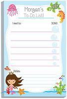 Little Mermaid Kids to-Do Pad | Homework Pads | Personalized School Notepads for Kids | Custom Printed School Pads | Schedule pad | Stationery for School