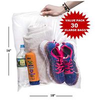 30 Count Regular Roaster Clear Storage Zip in Lock Bag 16" x 18", 3 Gallon Large & Strong Clear Ziplock Bags,