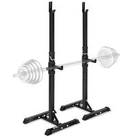 Goplus Pair of Adjustable Standard Squat Stands 42"- 67" Rack Solid Steel Portable Barbell Dumbbell Power Rack Free Bench Press Stands Home Gym