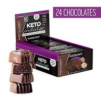 KetoLogic Keto Indulge Sugar Free Chocolate: Keto Chocolate Candy - Low Carb, Dark Chocolate with No Artificial Sweeteners & No Added Sugar | All Natural, Non-GMO, Keto Sweets | Hazelnut (12 Serve)