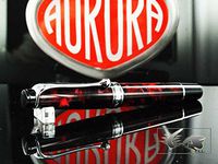 Aurora Optima Mini Burgundy Auroloide Medium Point Fountain Pen - AU-996CMX