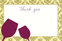 30 Blank Thank You Cards Gold Burgundy Damask Vintage Wine Tasting Party Bridal Shower Wedding + 30 White Envelopes