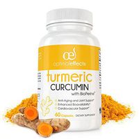 Turmeric Curcumin with Bioperine by Optimal Effects - Natural Black Pepper Antioxidant for Joint and Mobility Support - 95% Curcuminoids - 60 Veggie Capsules