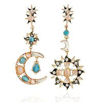 Elegant Alloy Hot Sale Earrings Women Girls Moon Sun Pattern Fashion Jewelry Accessory Good Jewerly Accessories Stylish Cheap Designer Novelty Pendant Prom