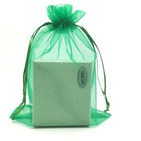 SUNGULF 100pcs Organza Pouch Bag Drawstring 6"x9" 16x22cm Strong Gift Candy Bag Jewelry Party Wedding Favor (Dark Green)