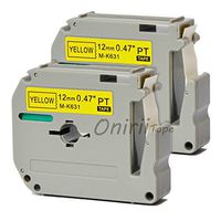 2-Pack Compatible P-Touch M Tape M631 MK631 M-K631 M-631 Label Tape, Replace for P Touch PT-70BM,PT-M95,PT-90,PT-70,PT-65,PT-70SR,PT-85, 1/2 Inch x 26.2 Feet(12mm x 8m),Black on Yellow