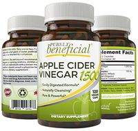 Organic Apple Cider Vinegar 1500mg - Raw, Non-GMO, Extra Strength, 120 or 180 Capsules, Vegetarian (120 Capsules)