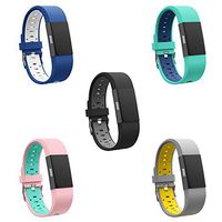 Teak - Silicone Sport Replacement Wristband for Fitbit Charge 2 - Small 5 Pack