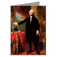 12 Vintage Notecard set-Official Presidential portrait of George Washington c 1797 by Gilbert Stuart.