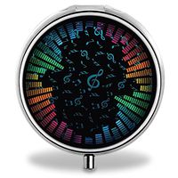 IMLONE Pill Organizer, Customized Music Pattern Pill Boxes with 3 Components for Purse