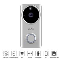Wireless Doorbell Camera Wifi Video Doorbell Camera 720P Home Security Camera Doorbell with 2 Rechargeable Battery Two Way Audio Night Vision PIR Motion Detection Cloud Storage Free Phone APP