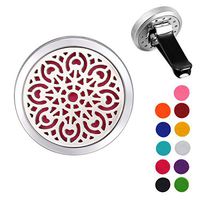 VALYRIA Stainless Steel Ghost Car Air Freshener Aromatherapy Essential Oil Diffuser Locket with Vent Clip