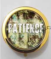 BlackKey Patience Beautiful Inspirational Word 3-Compartment Decorative Pocket Gift Box Case Organizer for Pill, Color 2 -1742