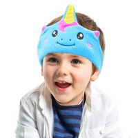 CHOKMAX Kids Headphones, Volume Limiting with Ultra Thin Adjustable Speakers Soft Children Fleece Headband Toddler Headphones for Home and Travel - Blue Unicorn