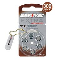 Rayovac Extra Advanced Hearing Aid Batteries Size 312 (300 Batteries) + Keychain