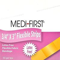 Medi-First Flexible Fabric Bandage Strips, 3/4 X 3 Inch - 1/Box of 50
