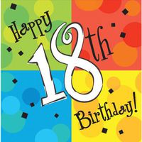 18 Cake Celebration Luncheon Napkins