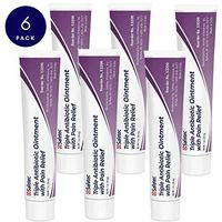 Safetec Triple Antibiotic Ointment with Pain Relief 1oz Tubes for Minor Cuts, Scrapes and Burns (Pack of 6 Tubes)