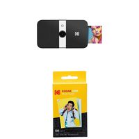 KODAK Smile Instant Print Digital Camera - Black/White with Kodak 2ʺx3ʺ Premium Zink Photo Paper (50 Sheets)