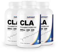 Nutricost CLA (Conjugated Linoleic Acid) 800mg, 240 Softtgels (3 Bottles)