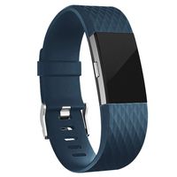 iGK Replacement Bands Compatible for Fitbit Charge 2, Adjustable Replacement Bands with Metal Clasp Special Edition DarkBlue Small