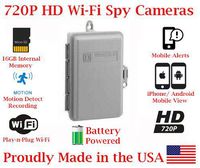 SecureGuard 720p HD Wi-Fi Battery Powered Wireless IP Outdoor Enclosure Utility Box Hidden Security Nanny Cam Spy Camera with 16GB Memory (18 Hour)