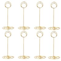 Radezon 20 Pack 8.75 inch Tall Table Number Holders Place Card Holder Table Picture Holder Wire Photo Holder Clips Picture Memo Note Photo Stand (Gold)
