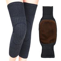 BESTCYC Unisex Women Men's Cashmere Wool Knee Brace Pads Winter Warm Thermal Knee Warmers Thicken Lengthen Breathable Elastic Knees Sleeves for Winter Cold Weather Knees Protection