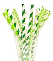 Patricks day paper Straws, Grass green, Emerald Green, Apple green, Easter, St Patricks day Party Supplies, Pack of 25