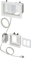 Arlington TVB712BK-1 Angled Box In-Wall Wiring Kit, Pre-Wired TV Bridge, 2-Gang, White, 1-Pack