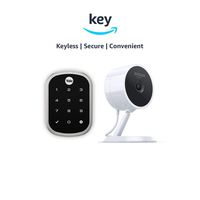 Yale Assure YRD256 SL Key Free Touchscreen Deadbolt + Amazon Cloud Cam | Key Smart Lock Kit (Satin Nickel)