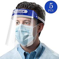 5 PCS Approved Face Shield, Plastic Face Cover, Anti Splash with Flip Up Elastic Band for Children and Adult