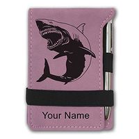 Mini Notepad, Great White Shark, Personalized Engraving Included (Pink)