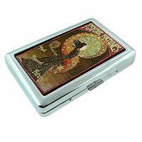 Vintage Gypsy Woman Fortune Teller S8 Silver Cigarette Case Metal Wallet Id Holder 4" X 2.75" RFID Protection