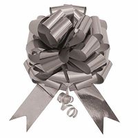 14" XL Large Giant Pull Bow Pew Bows Wedding Decorations Christmas Gift Wrap Metallic Silver