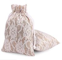 KUPOO 30PCS Lace Burlap Bags with Drawstring Gift Bags Jewelry Pouch for Wedding and Valentine’s Party DIY Arts & Crafts Presents