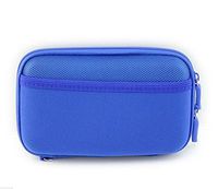 Multi-Functional Hard Shell Travel Organizer Carrying Case Bag for External Hard Drive Transfer Cable Electronic Accessories Camera Diabetic Testing Kit Blood Glucose Monitoring System (Blue)