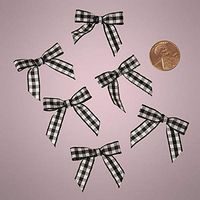 Mini Black and White Checkered Gingham Bows (100)