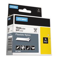 DYMO Rhino Flexible Nylon Industrial Label Tape Cassette, 3/4in x 11-1/2 ft, White