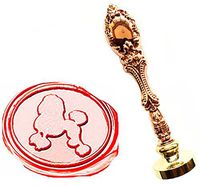 MNYR Vintage Lovely Poodle Dog Animal Wax Seal Stamp Luxury Bronze Metal Peacock Decorative Wedding Invitations Gift Card Paper Stationary Envelope Seals Custom Monogram Wax Seal Sealing Stamp Set