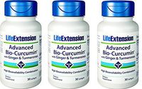 Life Extension Advanced Curcumin Elite Turmeric Extract, Ginger, & Turmerones 30 softgels pack of 3
