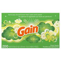 Gain Fabric Softener Dryer Sheets, Original, 200 count