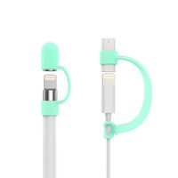 MoKo Pencil Cap Holder Compatible with Apple Pencil, Charging to USB Cable + Apple Pencil Cap, Fit New iPad 10.2 2019 / iPad Air 3 / iPad Mini 5（Only for Apple Pencil 1st) - GREEN (Glow in Dark)