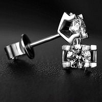 Jewelry Fashion Women Men Crystal Silver Plated Zircon Ear Studs Earrings Accessory Good Jewerly Accessories Design Cheap Comfortable Cute Simple Styling Casual
