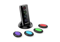 Smigic Wireless RF Item Locator/Key Finder with LED Flashlight and Base Support. 1 RF Transmitter/Remote Control and 4 Receivers. (4 Receivers)