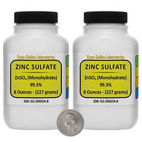 Zinc Sulfate [ZnSO4] 99.3% ACS Grade Powder 1 Lb in Two Space-Saver Bottles USA