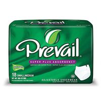 Prevail Adult Underwear, SUPER PLUS ADJUSTABLE, Size Large, Full Case of 64 Briefs
