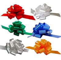 Gift Pull Bows Variety Pack - 5" Wide, Set of 30, White, Red, Emerald Green, Royal Blue, Silver, Gold, Christmas, Gift Basket, Birthday, Presents, Wreath, Decoration, Classroom, Fundraiser, Easter