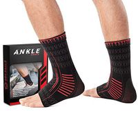 Red Eagle Pro Ankle Brace Compression Sleeves, Pair, Relieve Joint Pain or Swelling, Reduce Inflammation or Recovery Time, Support Plantar Fasciitis, Achilles Tendon, Heel, Arch (Black, S)